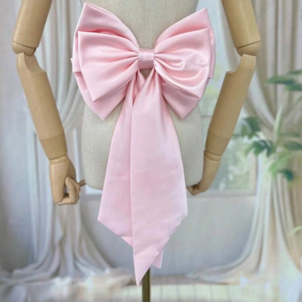 Big Pink Satin Bow